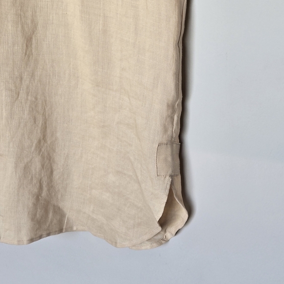 Anthropologie Irene's Story 100% Linen Sleeveless Boho Lagenlook Mini Dress L - Picture 3 of 8